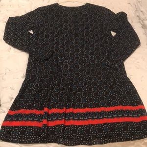 Loft printed long sleeve drop hem dress